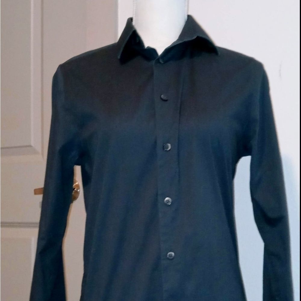 1MX Black  Button Down Shirt